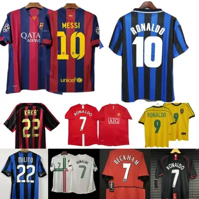 Jerseys in the catalogue: Collection of Football Jersey Replicas Featuring Messi, Ronaldo, Beckham, and Kaka