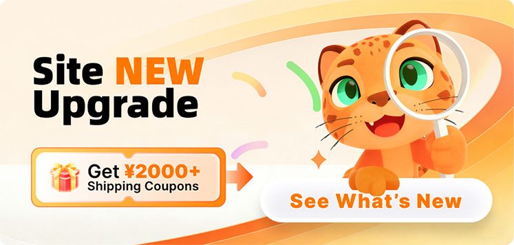 Official HubbuyCN banner announcing a site upgrade with a floating coupon graphic
